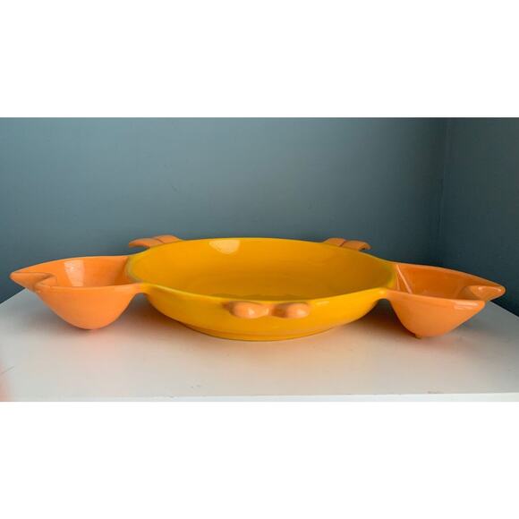 2005 Target Home Crab Large Serving Dish Vintage Platter Bowl Dip Orange Beach - Picture 14 of 16